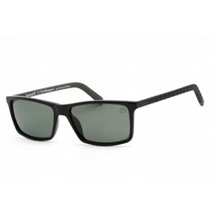 Timberland Men's Sunglasses - Shiny Matte Black Rectangular Plastic Frame | TB9222 01R