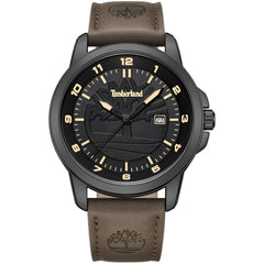 Timberland Men's Watch - Classic Black Dial Dark Brown Leather Strap | TDWGB9002102