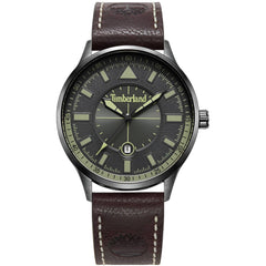 Timberland Men's Watch - Classic Grey Dial Dark Brown Leather Strap | TDWGB2181502