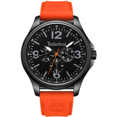 Timberland Men's Watch - Dress Sport Black Dial Orange Strap Day-Date | TDWGQ2183103