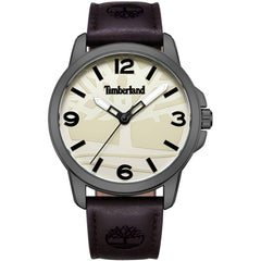 Timberland Men's Watch - Quartz Cream Dial Brown Genuine Leather Strap | TDWGA9002504