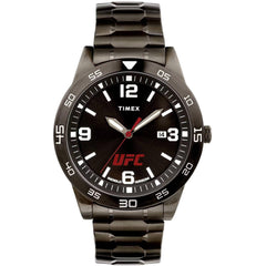 Timex Men's Watch - UFC Legend Black Dial Quartz Gunmetal Steel Bracelet | TW2V56200JT