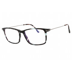 Tom Ford Men's Eyeglasses - Colored Havana Acetate Rectangular Frame | FT5758-B 055
