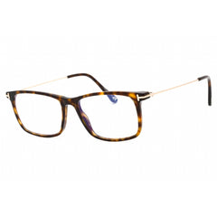 Tom Ford Men's Eyeglasses - Dark Havana Plastic Rectangular Frame | FT5758-B 052