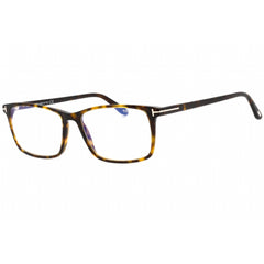 Tom Ford Men's Eyeglasses - Shiny Dark Havana Plastic Rectangular Frame | FT5584-B 052