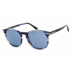 Tom Ford Unisex Sunglasses - Blue Havana Plastic Round Frame, 53 mm | FT0858 92V