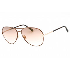 Tom Ford Unisex Sunglasses - Brown Mirror Lens Metal Aviator Full Rim | FT0823 48G