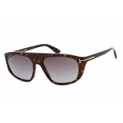 Tom Ford Unisex Sunglasses - Dark Havana Plastic Full Rim Rectangular | FT1002 52B