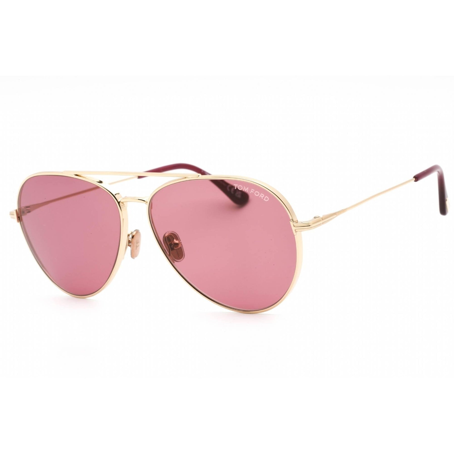 Tom Ford Unisex Sunglasses - Gold Metal Aviator Shape Frame  display picture 2