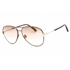 Tom Ford Unisex Sunglasses - Shiny Dark Brown Frame Brown Mirror Lens | FT0823 48G