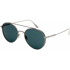 Tom Ford Unisex Sunglasses - Shiny Dark Ruthenium Metal Frame Blue Lens | FT0826 12V