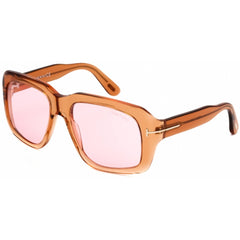 Tom Ford Unisex Sunglasses - Shiny Light Brown Plastic Frame Violet Lens | FT0885 45Y
