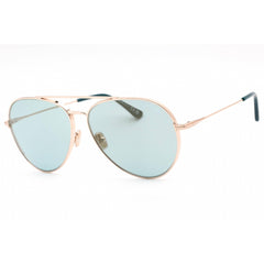 Tom Ford Unisex Sunglasses - Shiny Rose Gold Metal Frame Blue Mirror Lens | FT0996 28X