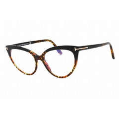 Tom Ford Women's Eyeglasses - Shiny Black/Vintage Leopard Cat Eye Frame | FT5674-B 005
