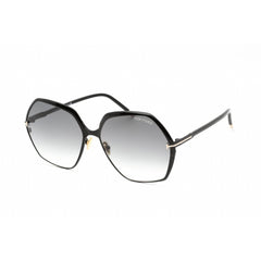 Tom Ford Women's Sunglasses - Shiny Black Metal Geometric Shape Frame | FT0912 01B