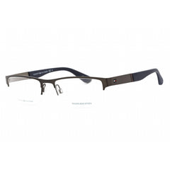Tommy Hilfiger Men's Eyeglasses - Matte Dark Ruthenium Half Rim | Th 1524 0R80 00