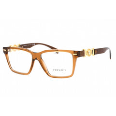 Versace Unisex Eyeglasses - Transparent Brown Plastic Rectangular Frame | 0VE3335 5028