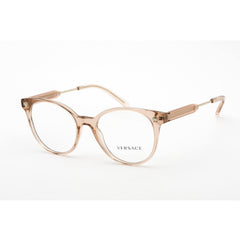 Versace Women's Eyeglasses - Transparent Brown Plastic Round Frame | VE3291 5215