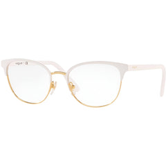 Vogue Unisex Eyeglasses - Top White/Gold Metal Full Rim Oval Frame | 0VO4088 5131