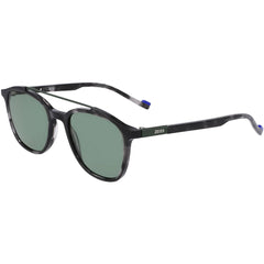 Zeiss Men's Sunglasses - Shiny Palladium Wayfarer Frame Green Lens | ZS22518S 062