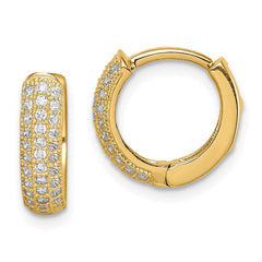 Madi K Kid's 14k  CZ Hinged Hoop Earrings