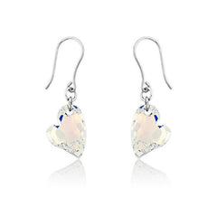 Sterling Silver AB Swarovski Crystal Heart Earrings