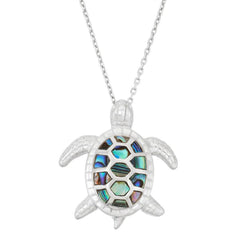 Sterling Silver Abalone Turtle Pendant