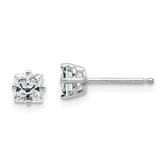 14k White Gold 4mm Cubic Zirconia Earrings