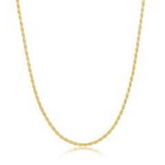 Sterling Silver 2.3mm Rope Chain - Gold Plated