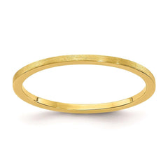 10K Gold 1.2mm Flat Satin Stackable Band