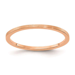 10K Rose Gold 1.2mm Flat Satin Stackable Band