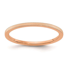 10K Rose Gold 1.2mm Line Pattern Stackable Band