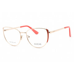 Guess Women's Eyeglasses - Full Rim Pink Gold Metal Cat Eye Shape Frame | GU2904 033