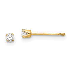 14k 2.25mm CZ stud earrings