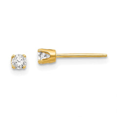 14k 2.75mm Round Stud Earring Mounting w/backs No Stones Included
