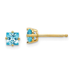 14k 4mm Square Earring Mountings No Stones Included No Backs