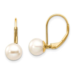 14k 7-7.5mm Pearl Leverback Earring Mounting
