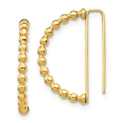 14K Beaded Half Circle Earrings