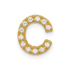 14k Diamond Initial C Charm