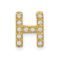 14k Diamond Initial H Charm