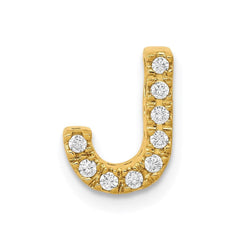 14k Diamond Initial J Charm