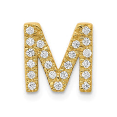 14k Diamond Initial M Charm