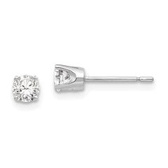 14k White Gold 3.75mm CZ stud earrings