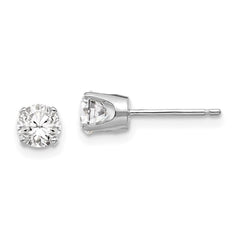 14k White Gold 4.5mm CZ stud earrings