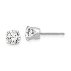 14k White Gold 5.5mm CZ stud earrings