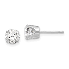 14k White Gold 5.75mm CZ stud earrings