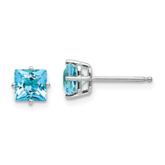 14k White Gold 5mm Square Earring Mounting No Stones Included No Backs