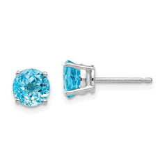 14k White Gold 6mm Round Earring Mountings No Stones Included No Backs