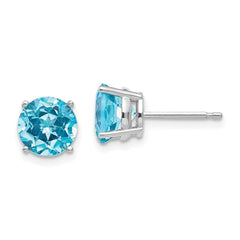 14k White Gold 7mm Round Earring Mounting No Stones Included No Backs