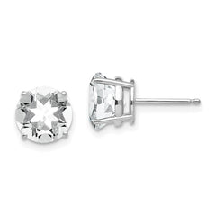 14k White Gold 8mm Cubic Zirconia Earrings